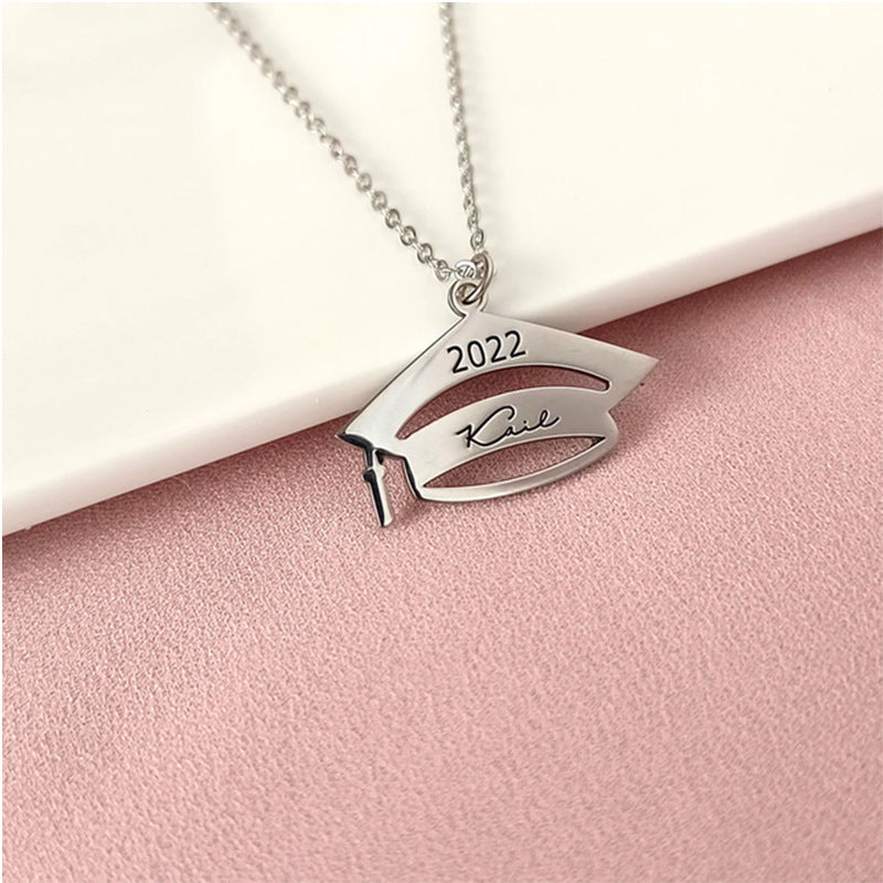 Customized graduation name necklace