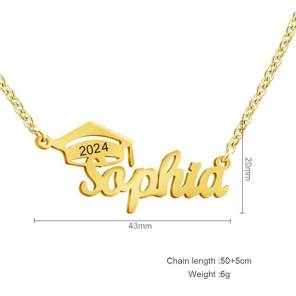 Customized graduation name necklace