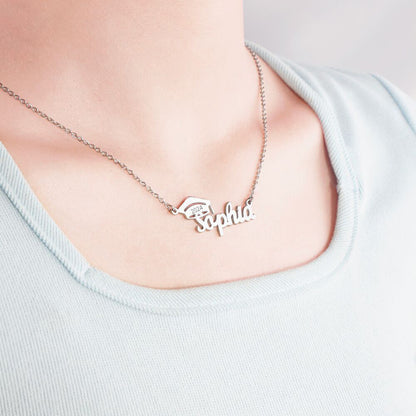 Customized graduation name necklace