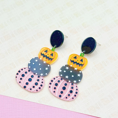 Ghost Pumpkin Festive Earrings