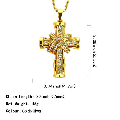 3D Cross Pendant Necklace