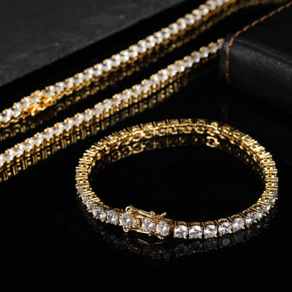 18K Gold Full Diamond Tennis Bracelet