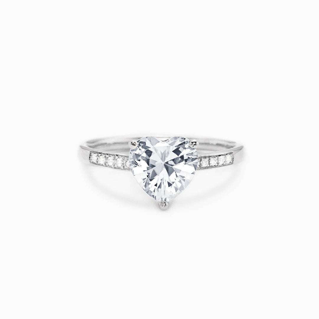 Heart shaped Mozambique diamond ring