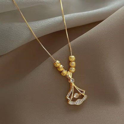 14K Gold Plated Ginkgo Leaf Chain Necklace