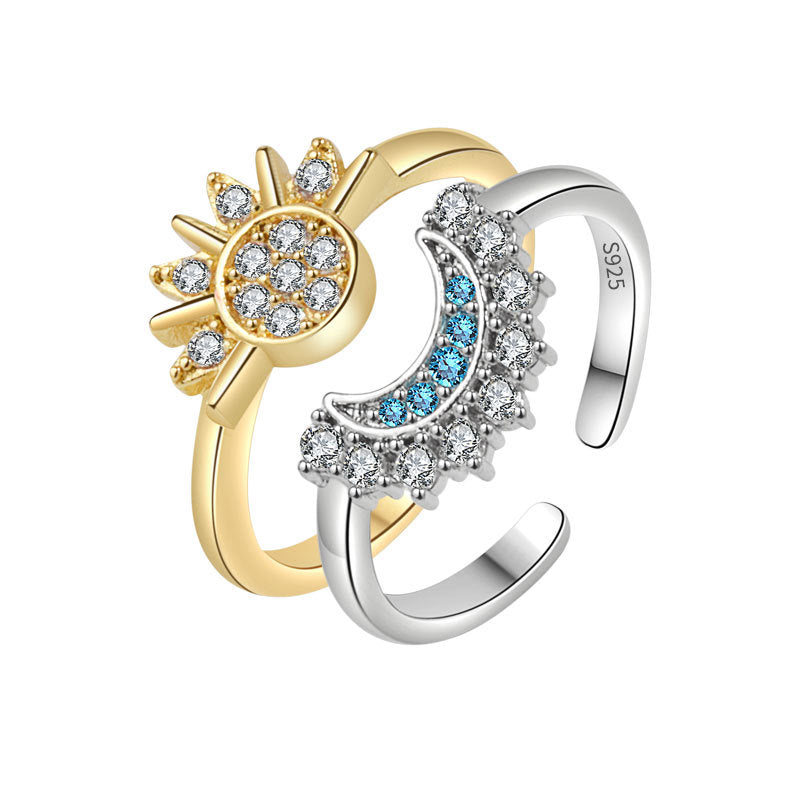 Shining Sunrise & Blue Moon 2-in-1 Combination Ring