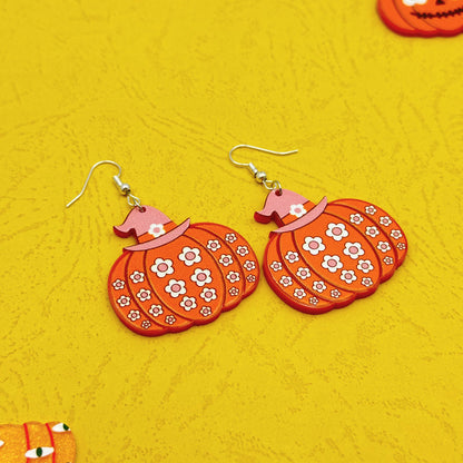 Ghost Pumpkin Festive Earrings