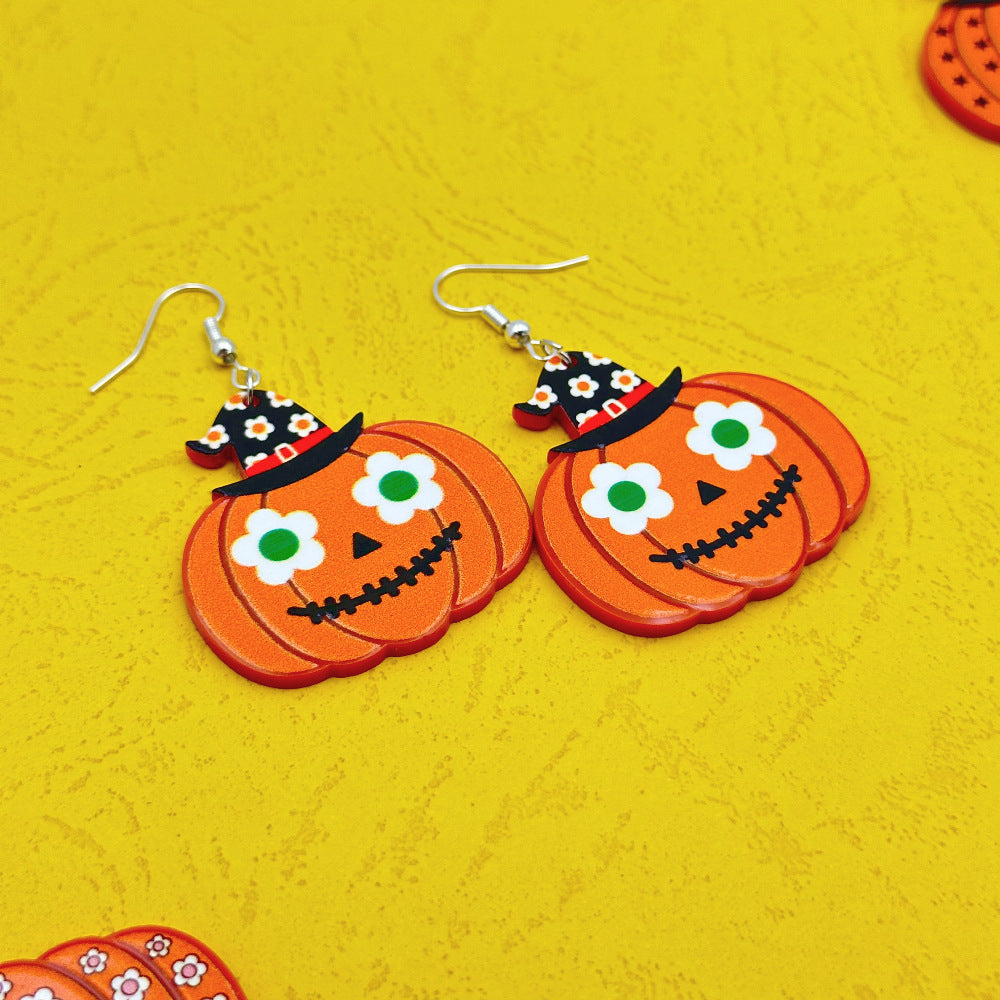 Ghost Pumpkin Festive Earrings