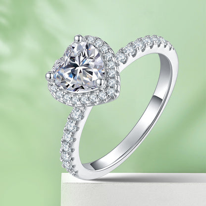 Heart shaped Mozambique diamond ring