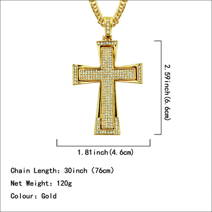 3D Cross Pendant Necklace