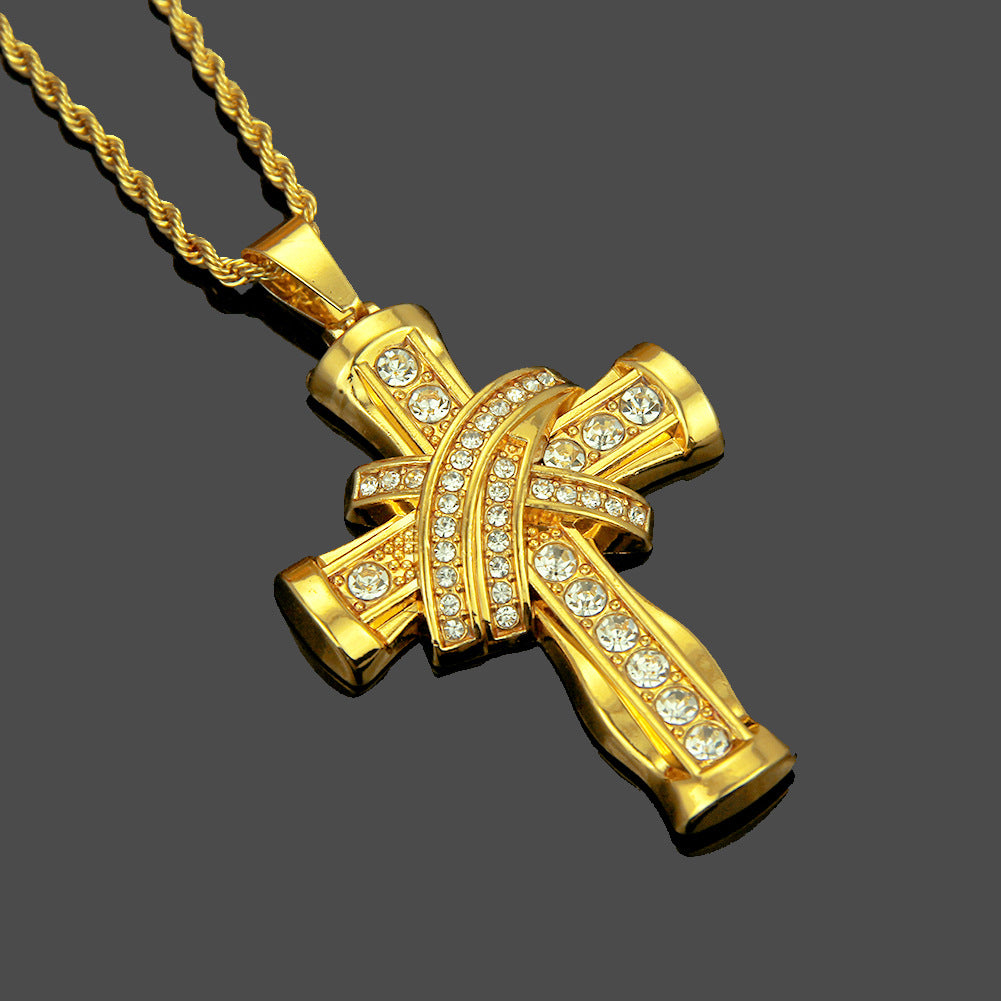 3D Cross Pendant Necklace