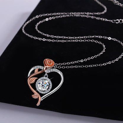 S925 sterling silver heart-shaped necklace