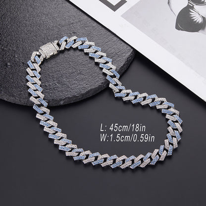 Diamond inlaid Cuban chain