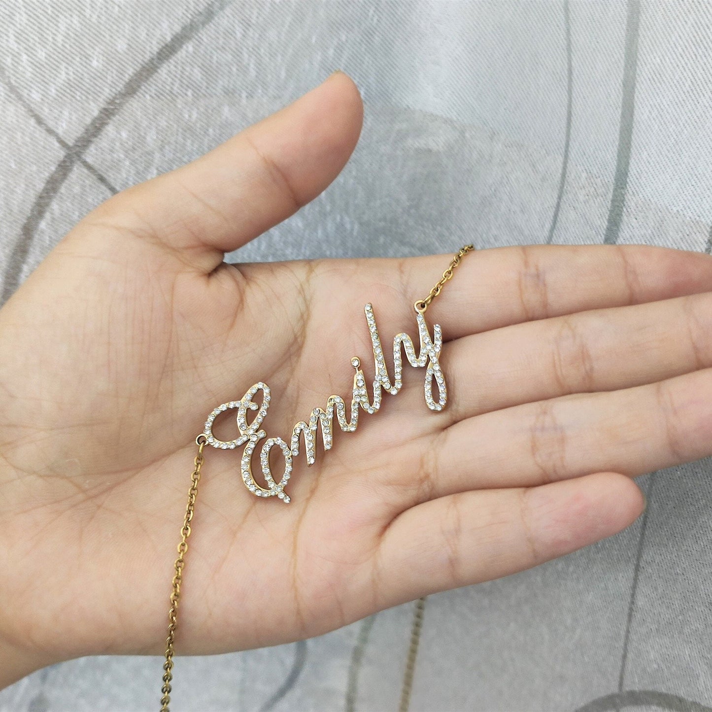 Personalized Shiny Diamond Name Necklace