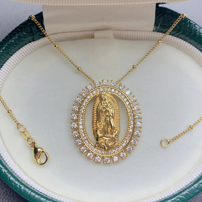 S925 virgen de guadalupe necklace