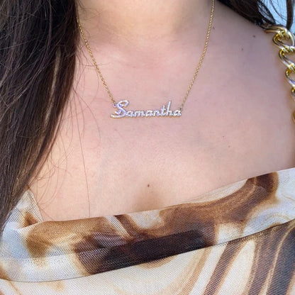 Personalized Shiny Diamond Name Necklace