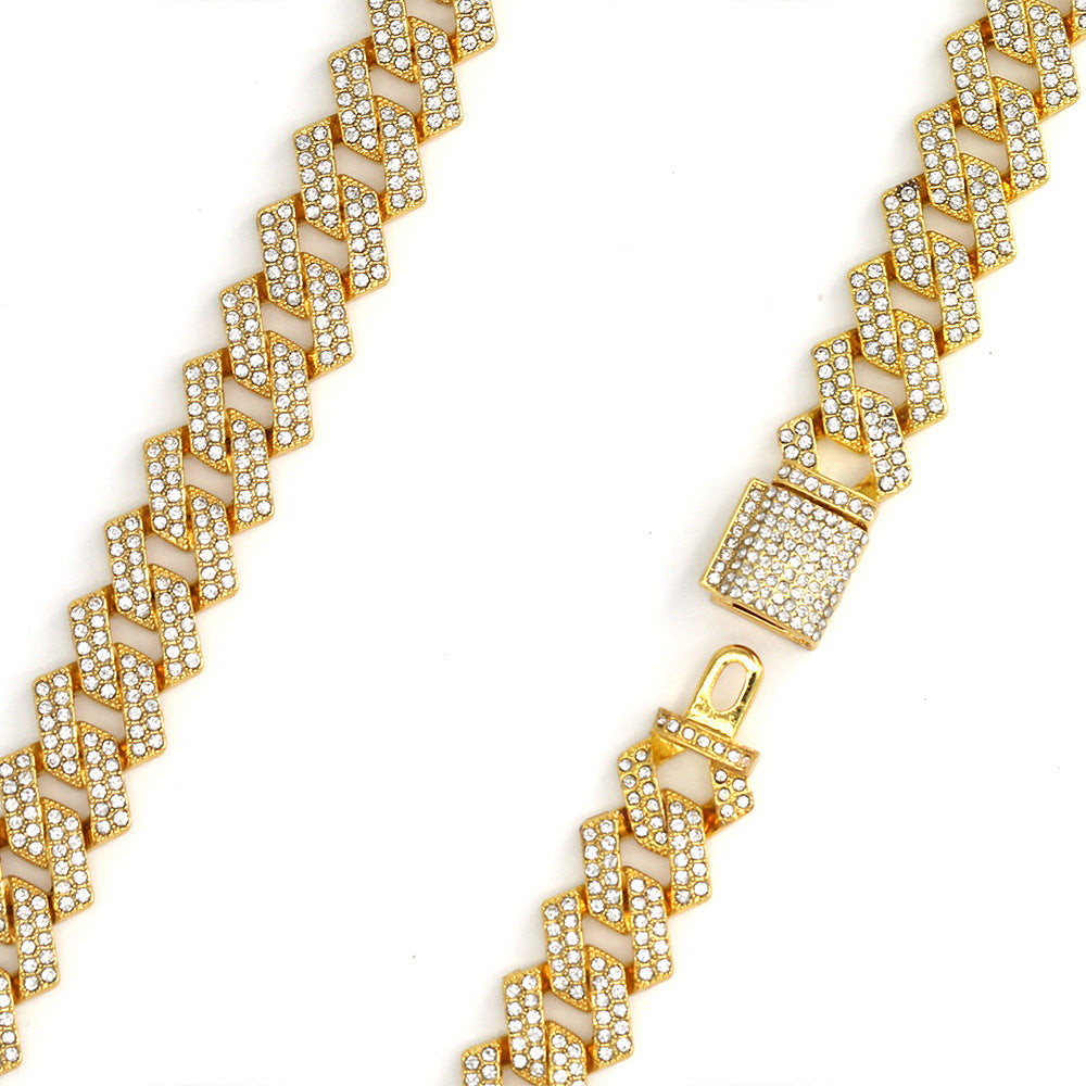 Diamond inlaid Cuban chain