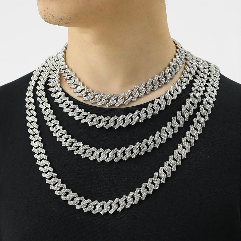 Diamond inlaid Cuban chain