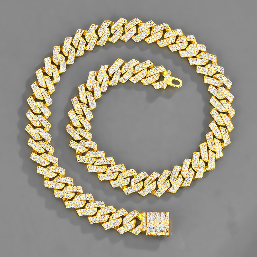 Diamond inlaid Cuban chain