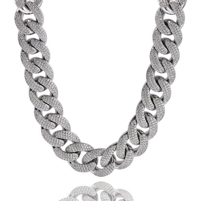 cuban chain Inlaid Zircon Necklace