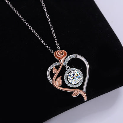 S925 sterling silver heart-shaped necklace