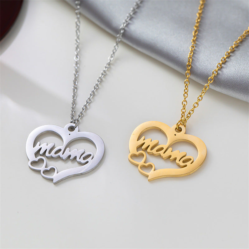 🎁 Heart shaped letter 'mama' necklace